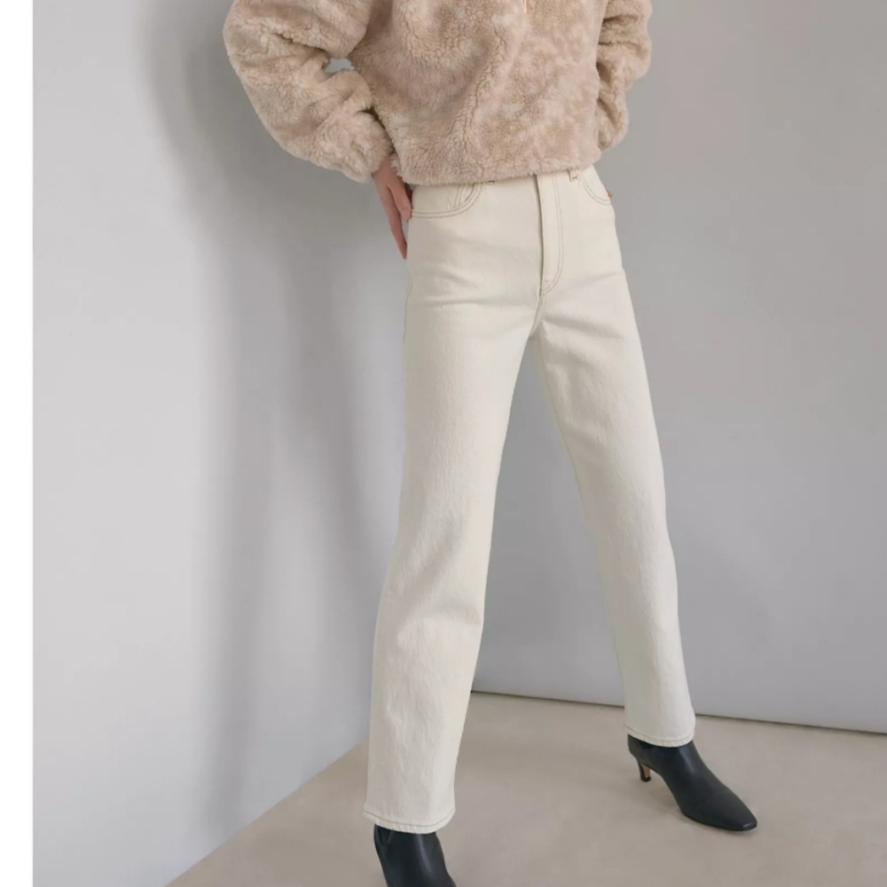 LEVI'S Straight-Leg Jeans Cream The Column Pants LEVIS Made & Crafted